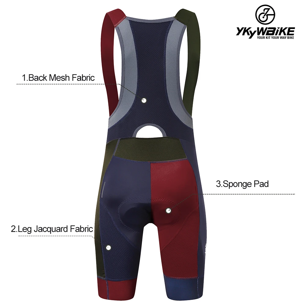 YKYW pantalones cortos con pechera para hombre Shorts de Ciclismo de equipo profesional de colores mallas con pechera para bicicleta de carretera