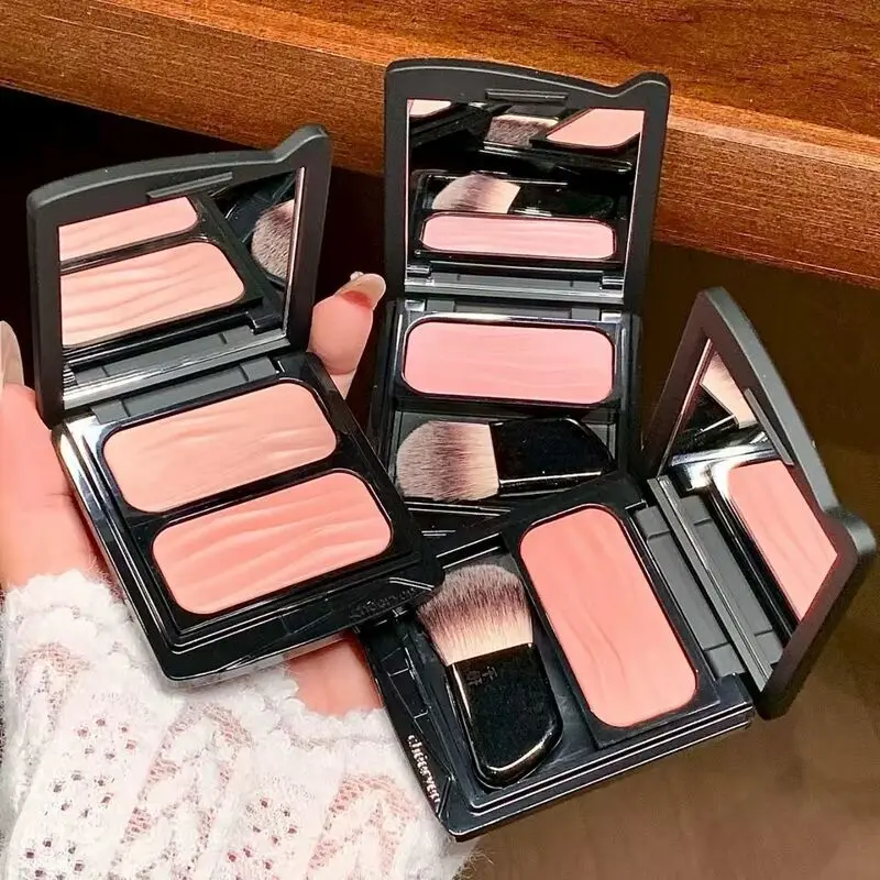 Advanced Satin Finish Qian Yan Cold Brew Blush Palette Baked Powder Expanding Shrinking Soft Light Dual Color Highlighter For