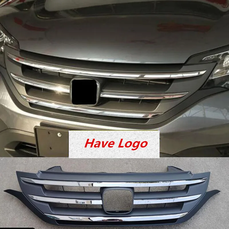 For OLD Honda CRV CAR Grille Trim Accessories 2012-2015 Year ABS Front Bumper Splitter Refit Silver Grills Body Kit