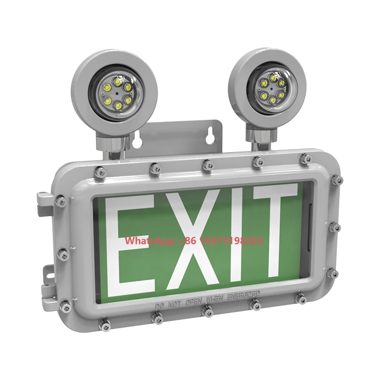 

Factory Price Wall Mounted Explosion Proof Double Twin Head Light IECEx ATEX Listed Emergency Luminaire with Back-up Battery
