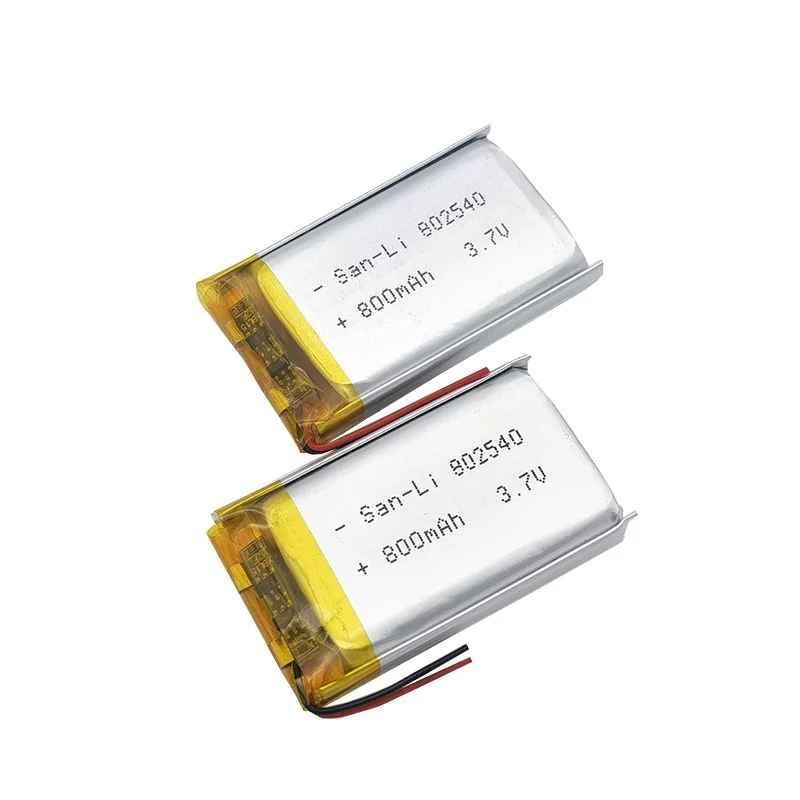 3.7V 850mAh 802540 Lithium Polymer LiPo Rechargeable Battery For Mp3 PAD DVD E-book Bluetooth Speaker Recorder 8*25*40mm