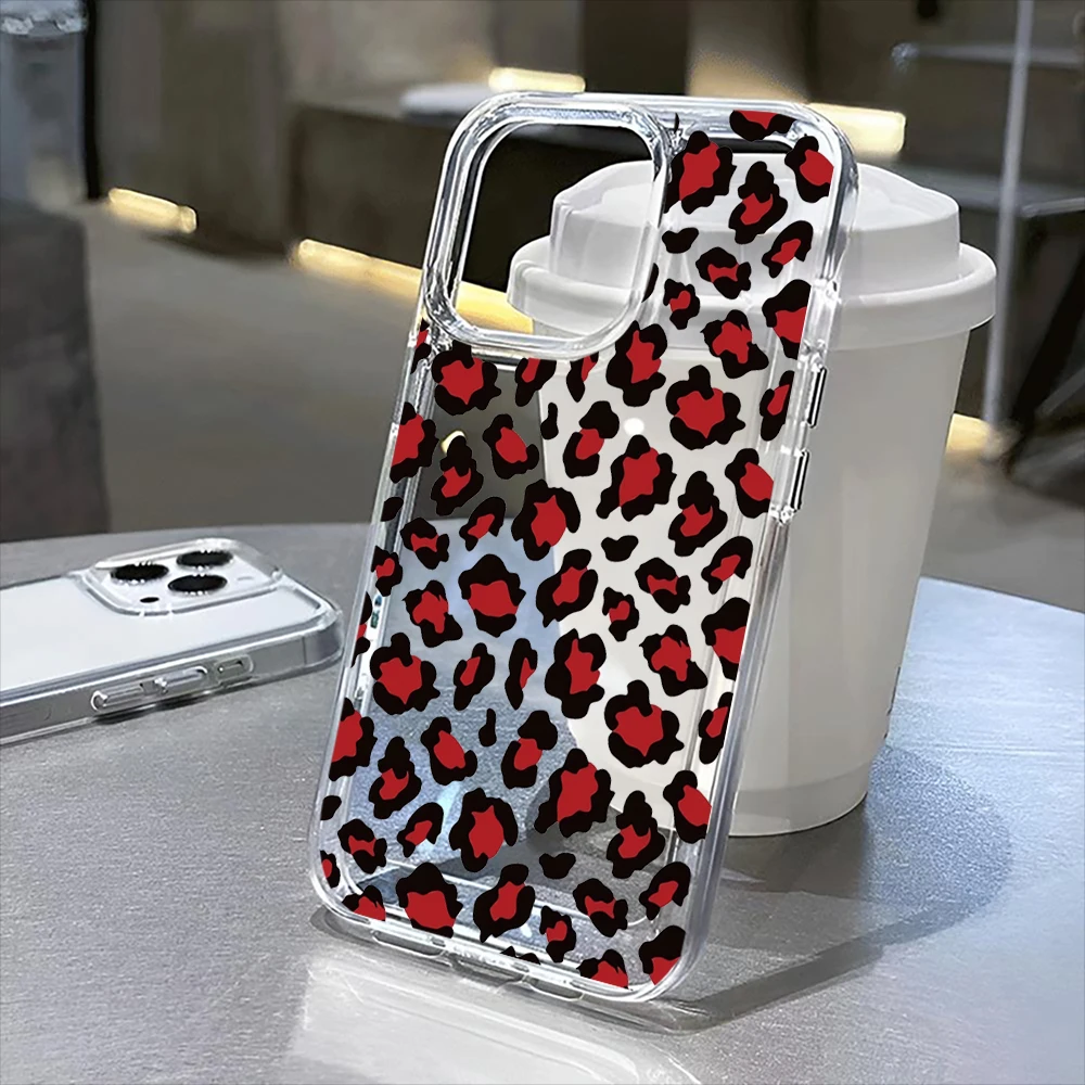

Прозрачный чехол для телефона с леопардовым принтом для iPhone 16Pro Max 16Pro 16Plus 16 15 Pro Max 15Pro 15 13 13Pro 14 12 11Pro Max Plus