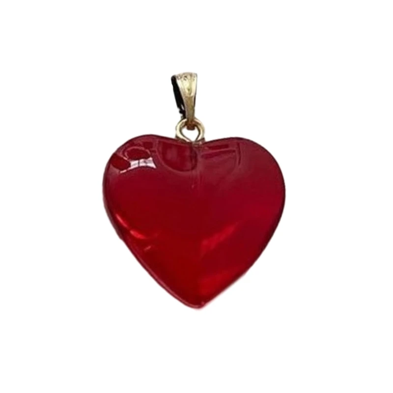 Small Glass Pendant Red Heart Dangle Pendant Crafts Jewelry DIY Supplies Drop Shipping