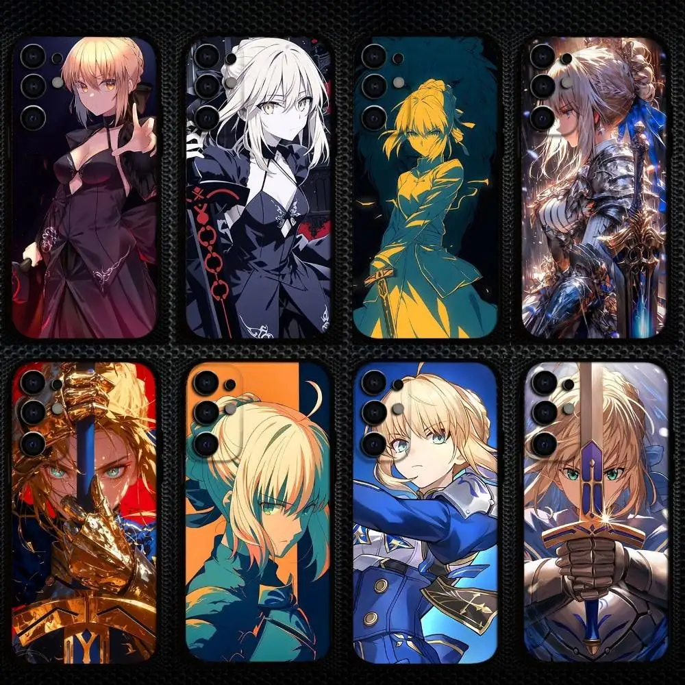 

Fate Zero Stay Night Saber Phone Case For Samsung S25,S24,S23,S22,S21,S20,Plus,Fe,Lite,Others Black Cover