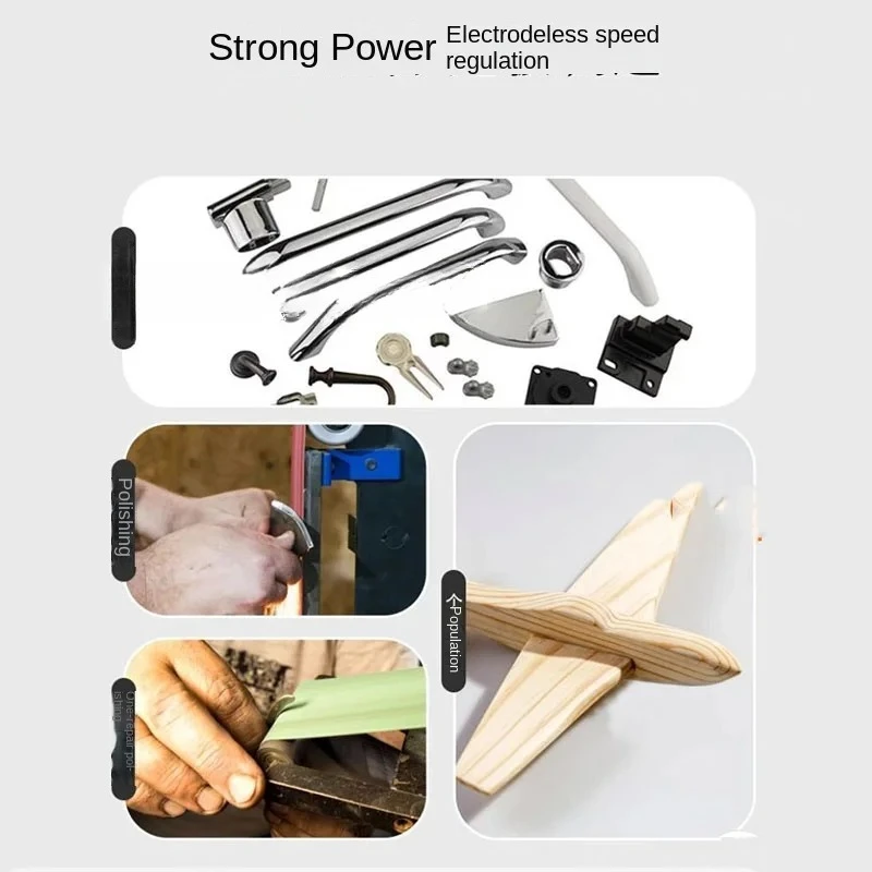 800W Brushless Fixed Angle Sander Sharpener with 6 Free Abrasive Belts (762*25mm) Polishing Cutter GrindingPowerToolforMetalWood