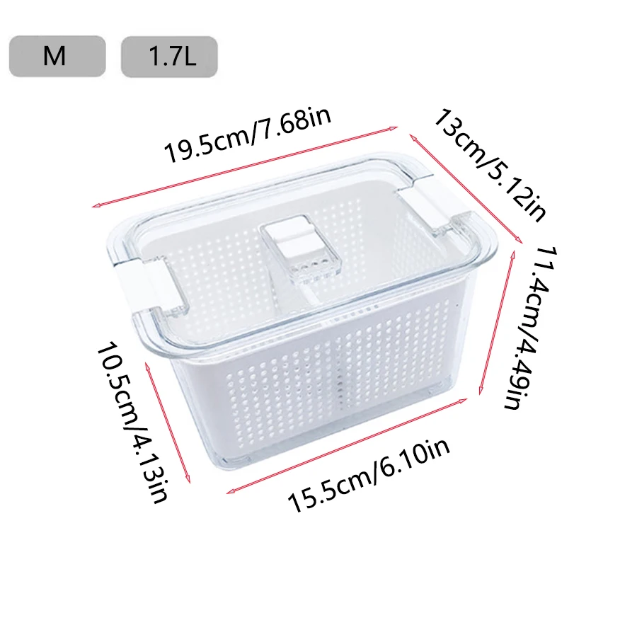 Double layer refrigerator, fresh-keeping storage box, drain basket, food grade food freezer, sealed box, kitchen washing basket