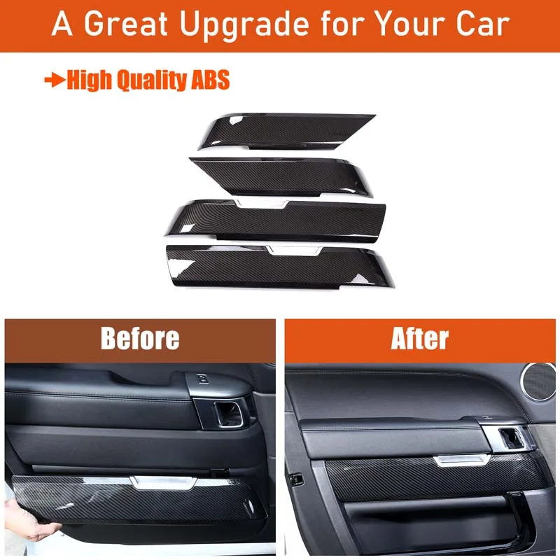 For Land Rover Range Rover Sport 2014-2017 ABS Car Door Decorative Panel Replacement Parts Carbon Fiber Texture Trim Accessories