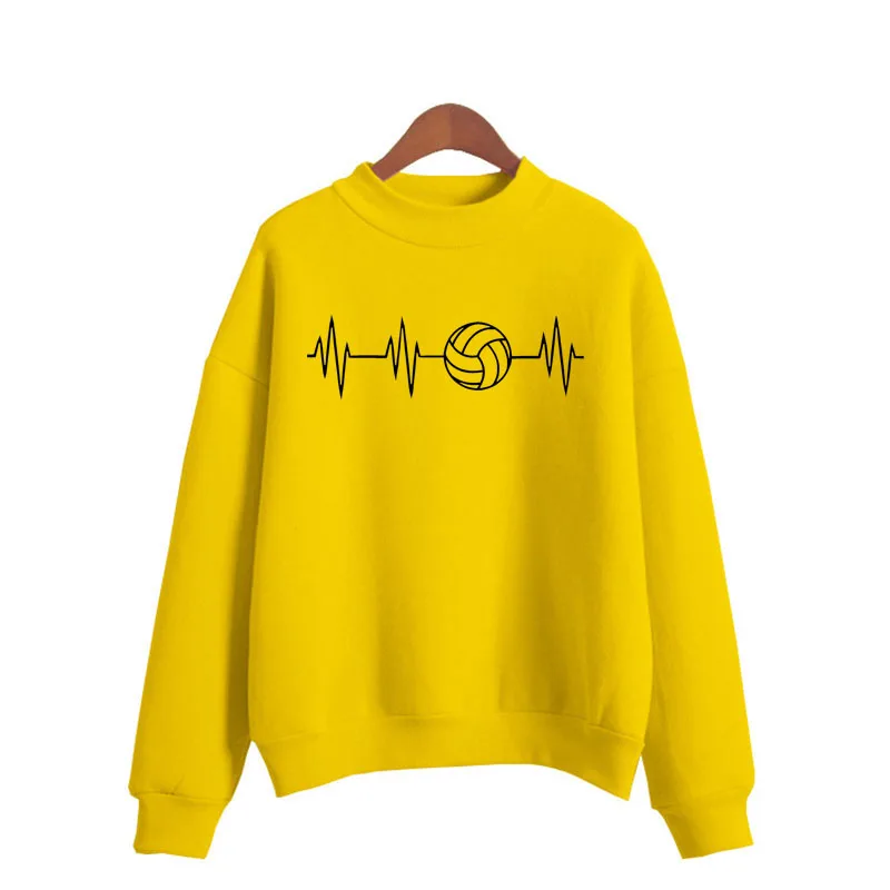 Fashion harajuku Heartbeat Of Volleyballer print o-neck Sweatshirt Clothes hoodies Women Autumn Winter clothes Hip Hop Hooded