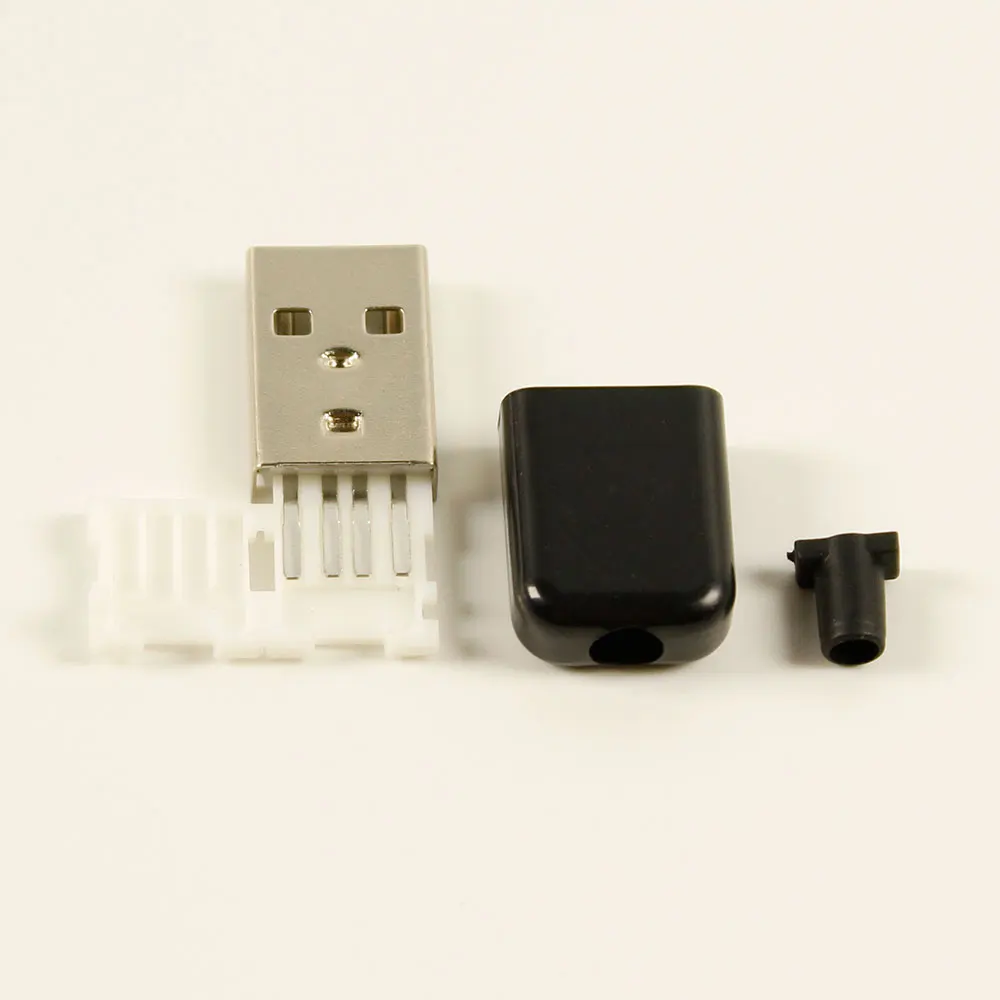 

2-10Pcs/Lot USB type A Male Connectors Plugs USB-A type Black White DIY Welding connector Cable Accessories combination