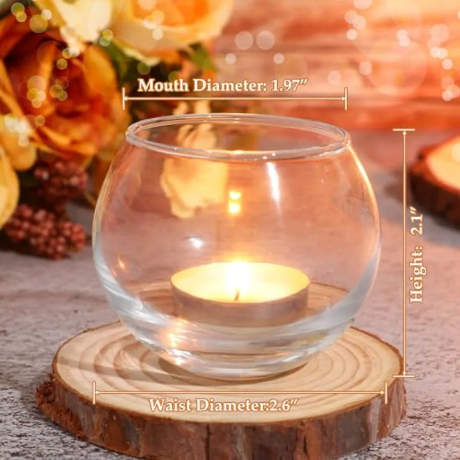48 Pcs Clear Glass Votive Candle Holders Bulk Tealight Candle Holders Wedding Table Centerpiece Decor Vase for Wedding Bridal S