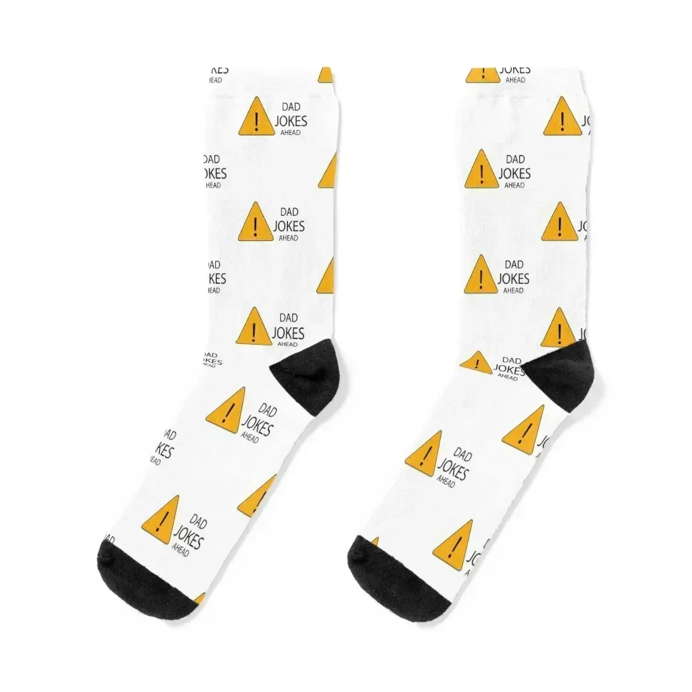 Caution Dad Jokes Ahead, Funny Quote & Sarcastic Father's Day Socks Children's winter thermal set Christmas Women Socks Men's
