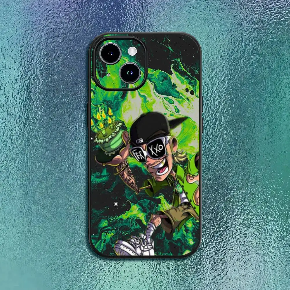 حافظة هاتف Singer F-Feid Ferxxo SIXDO لهاتف آيفون 11 12 13 14 15 16Pro Max Plus كلاسيكي أسود ناعم