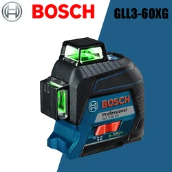 セルフレベリング12ラインレーザーレベル,BOSCH-GLL3-60XG ° 水平および垂直クロス測定ツール,グリーン3Dレベル,360