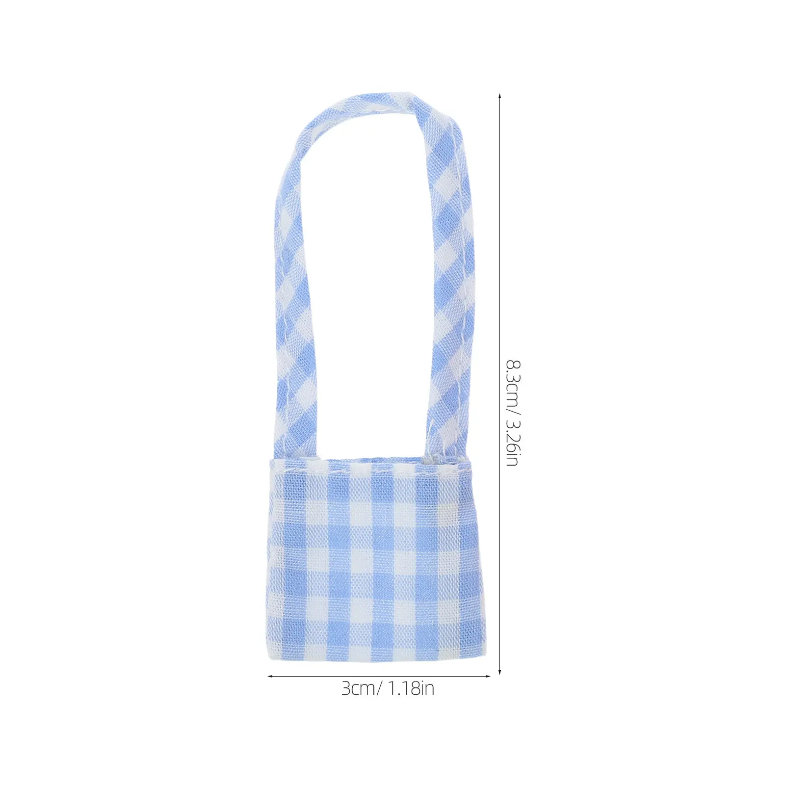2Pcs Mini Canvas Crossbody Bag Tiny Plaid Design Blue Red Checkered for Dollhouse Outfits Daily Carry Kawaii Mini Pouch Bag