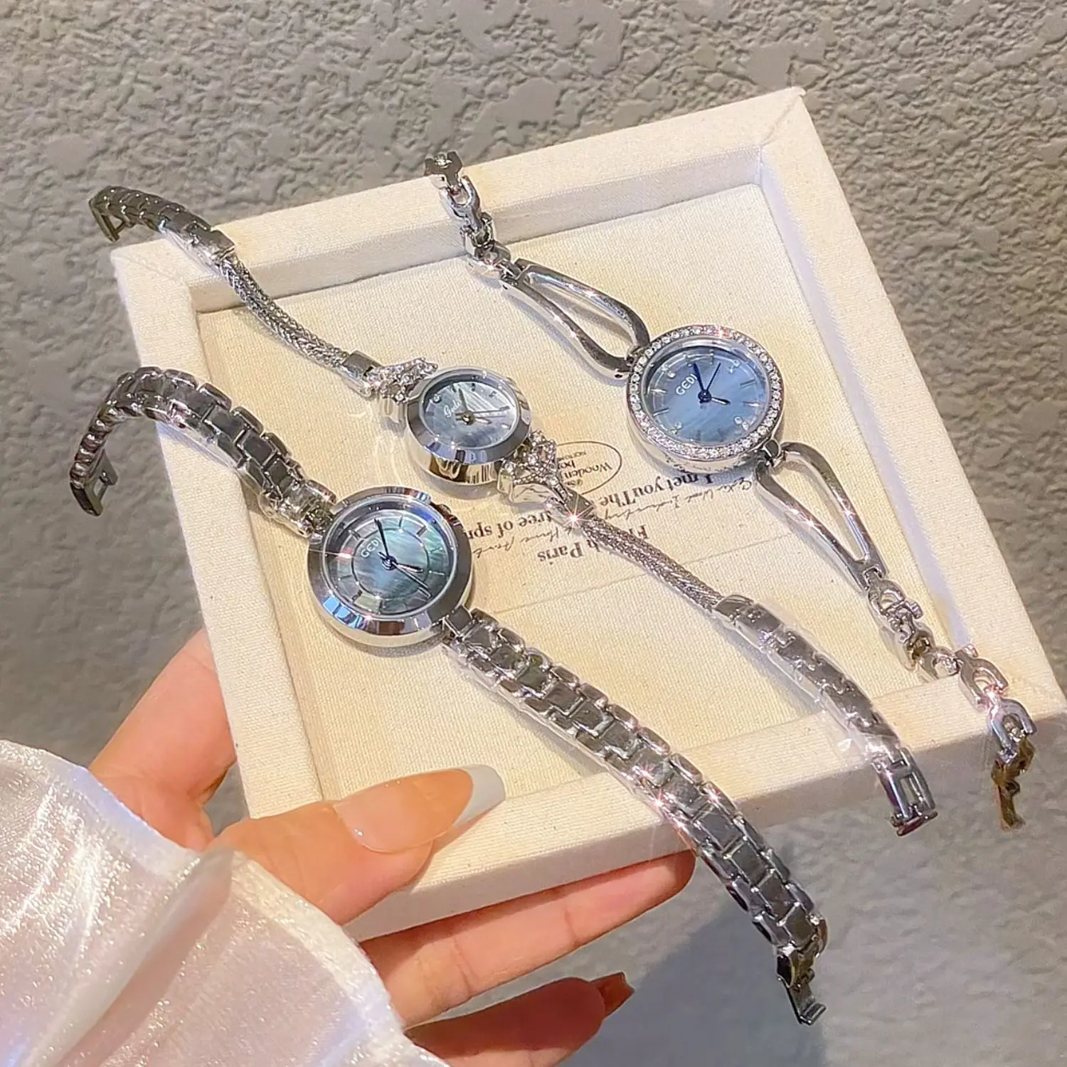 ساعة كوارتز كلاسيكية متعددة الاستخدامات بتقويم كلاسيكي للسيدات، مجموعة من الساعات الراقية، ساعة يد نسائية من الفولاذ المقاوم للصدأ. #3