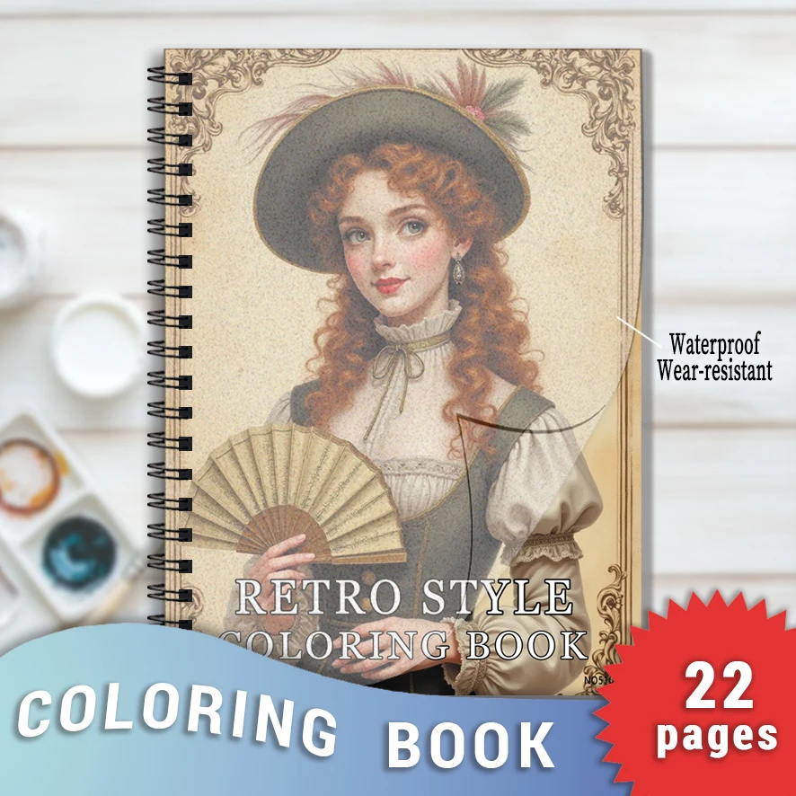 Classical Beauty Coloring Book for Adults - 8.3 x 11.2 inches 22 pages character coloring book - helps relieve stress and emotio