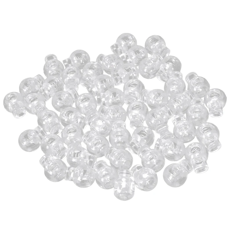 

200 Pcs Clear Plastic 5Mm One Hole Cord Stoppers Cord Lock Cord Lock Stopper