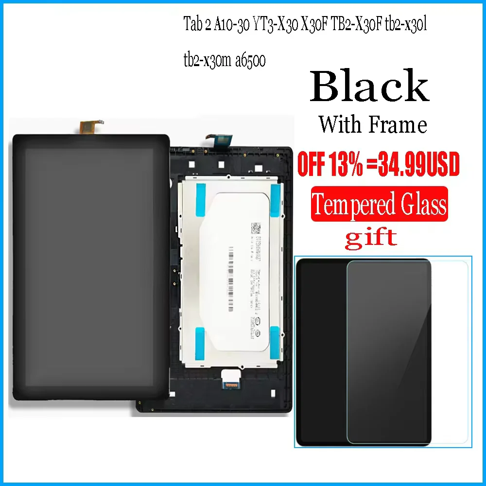 LCD Display Panel For Lenovo Tab 2 A10-30 YT3-X30 X30F TB2-X30F tb2-x30l tb2-x30m a6500 10.1\