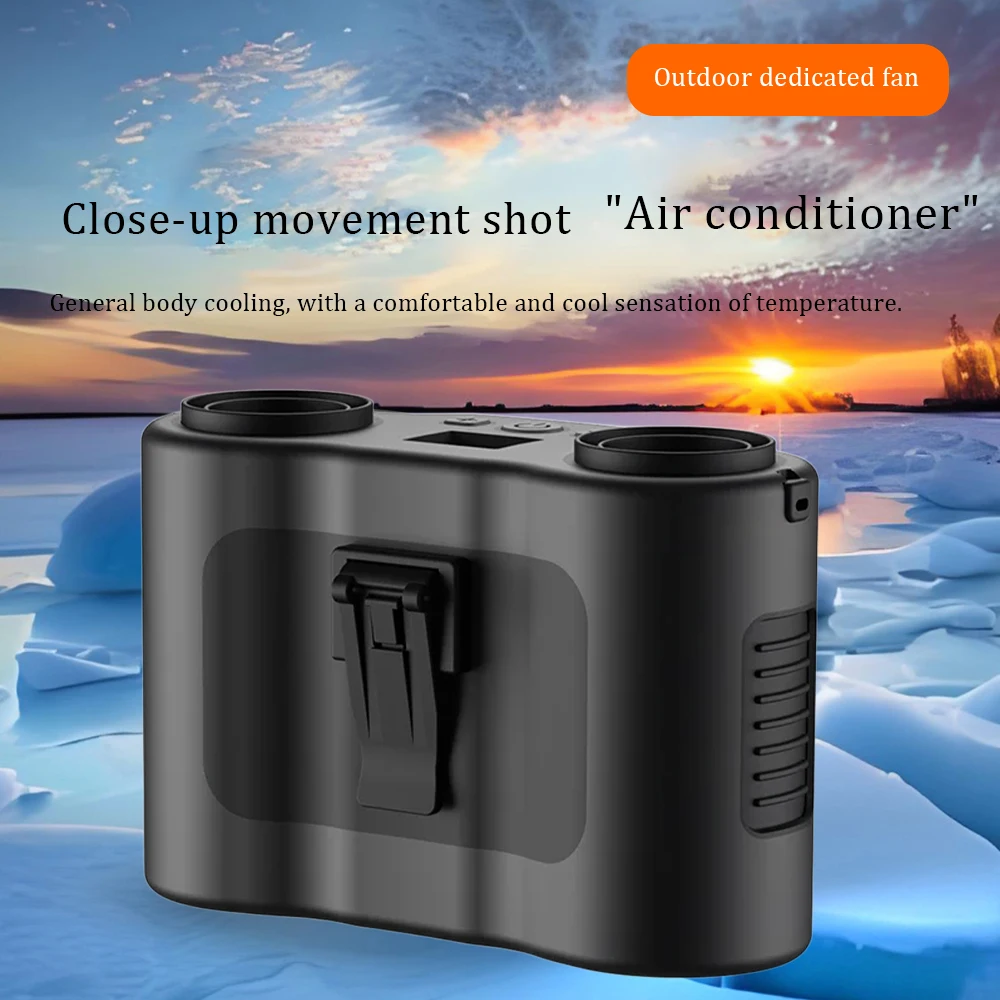 

Портативный поясной вентилятор, переносной мини-USB перезаряжаемый подвесной вентилятор для работы на открытом воздухе, поясной вентилятор с двойным выходом воздуха, 20000 мАч