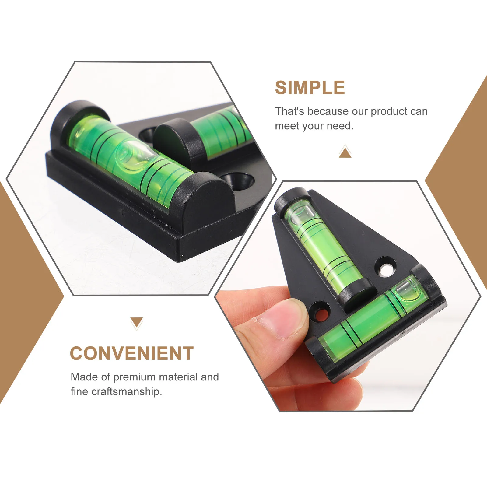 

2pcs Black Bubble Level Cross Check Levelers Mini Spirit Bubble Level Tool for RV Travel Trailer Motorhome Accessories