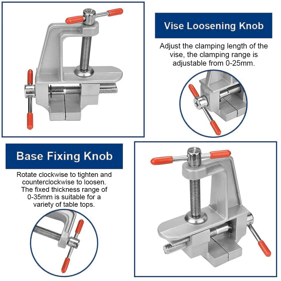 Yasumai Mini Jeweler Table Clamp Small Hobby Bench Vice Work Bench Clamp Hobby Vise Clamp Small Table Clamp Mini Bench Vice