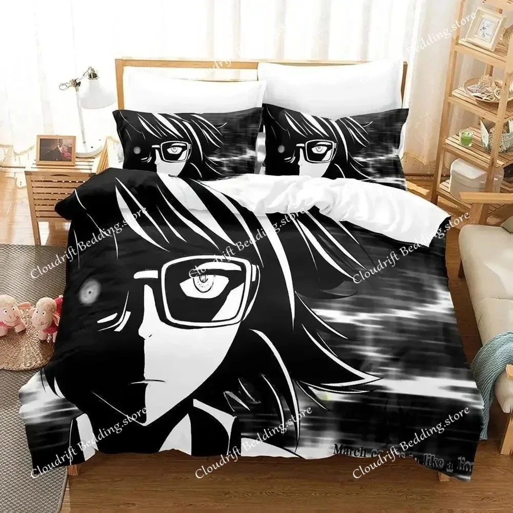 

March Comes in Like A Lion Bedding Set Cartoon Anime Three-piece Set Adult Kid Bedroom Duvetcover Sets Kawaii Luxury Bedding Set