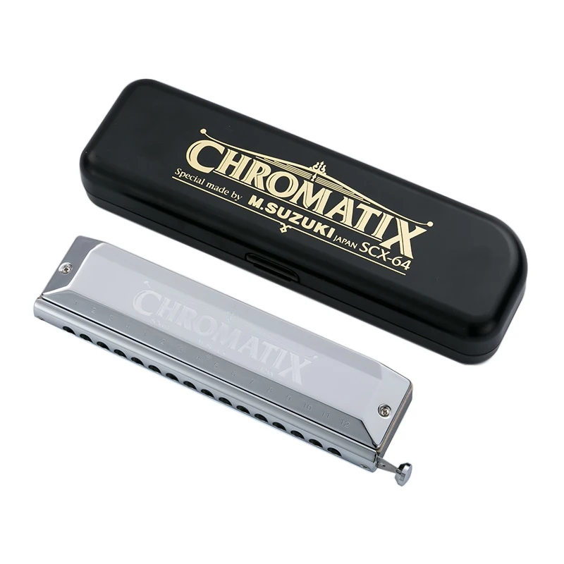 Suzuki Chromatic Harmonica SCX Series Mouth Organ SCX-48 SCX-56 SCX-64 Professional Armonica 12 14 16 Holes Key C Harp Japan