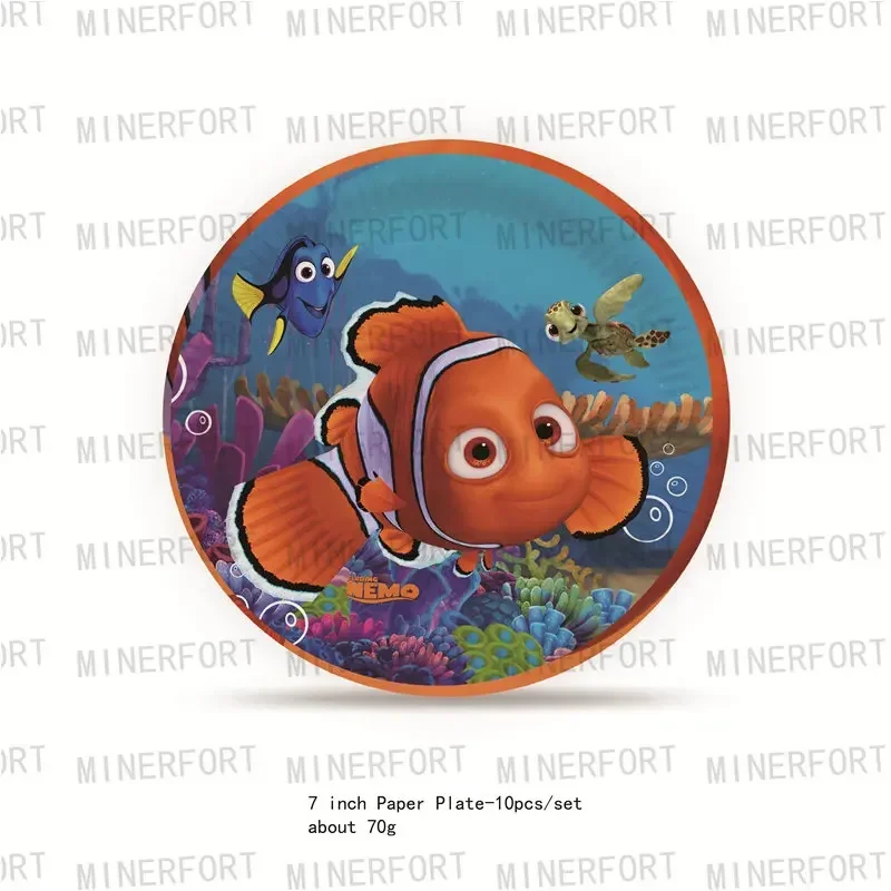 Finding Nemo Party Supplies Paper Cup Plate Balloon Tablecloth Cake Toppers For Kid Boy Birthday Party Decoration Baby Shower