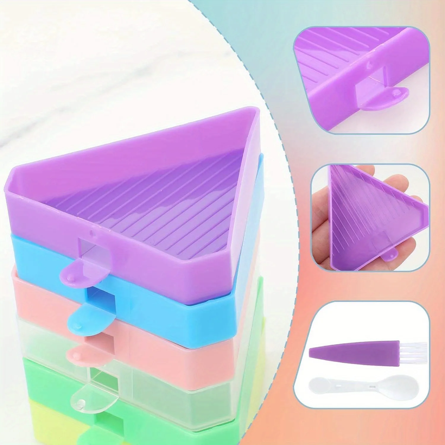 9PCS New Diamond Painting Tray, Multi-functional Diamond Painting Plate, DIY Diamond Painting Accessories, Diamond Tray Tool Set view 3