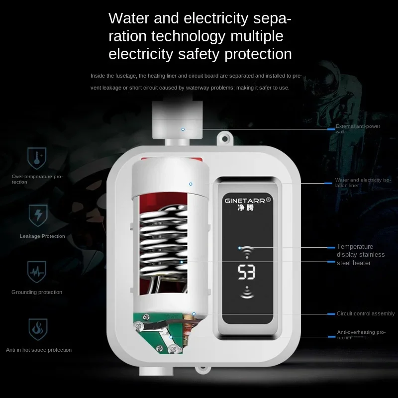 220V เครื่องทําน้ําอุ่นห้องน้ําห้องครัวทันทีเครื่องทําน้ําอุ่นไฟฟ้าแตะจอแสดงผลอุณหภูมิก๊อกน้ํา Tankless TAP