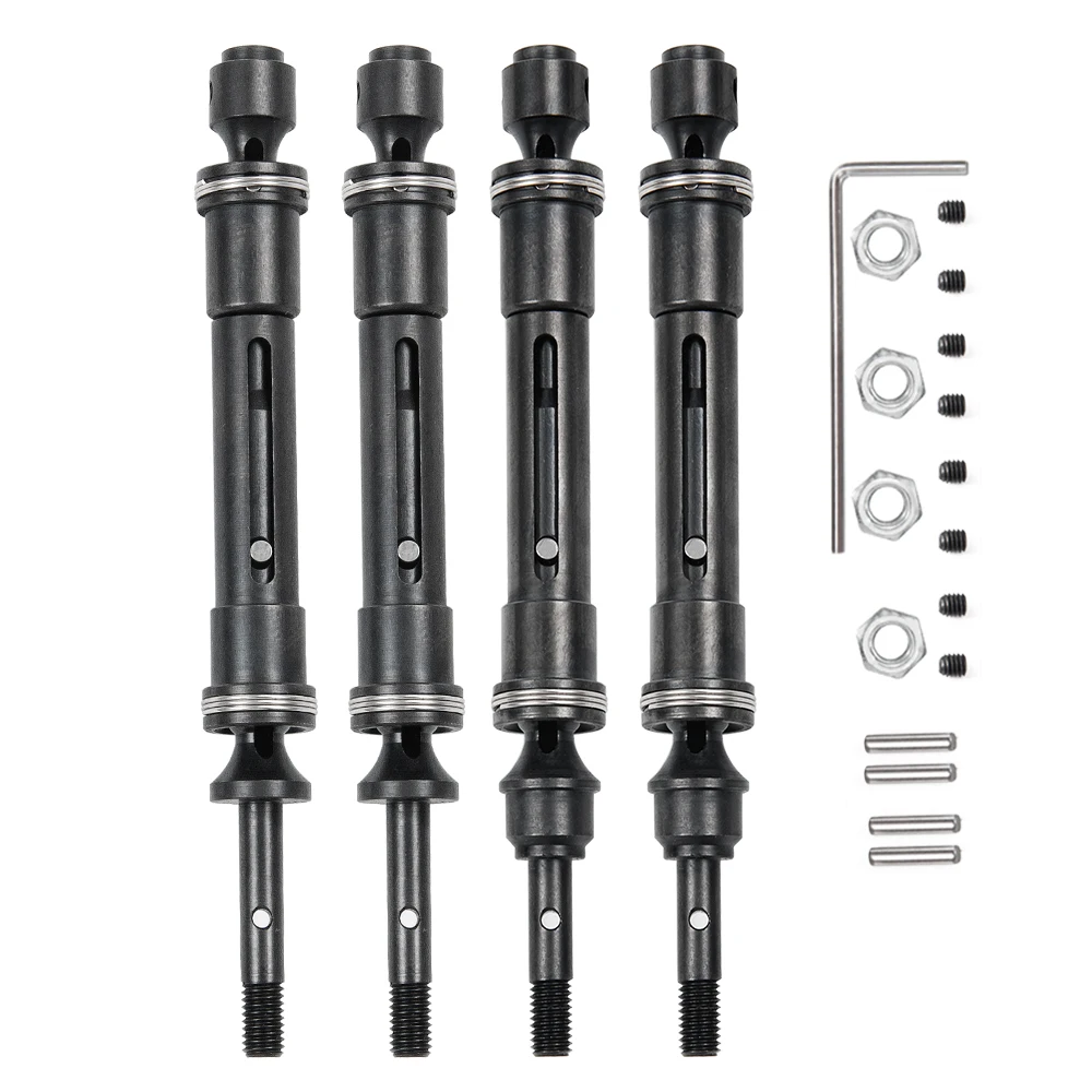 YEAHRUN 4Pcs Steel Front Rear Drive Shaft CVD Transmission Axle Dogbone Assembly for SLASH 4x4 1/10 RC Car Truck Model Parts