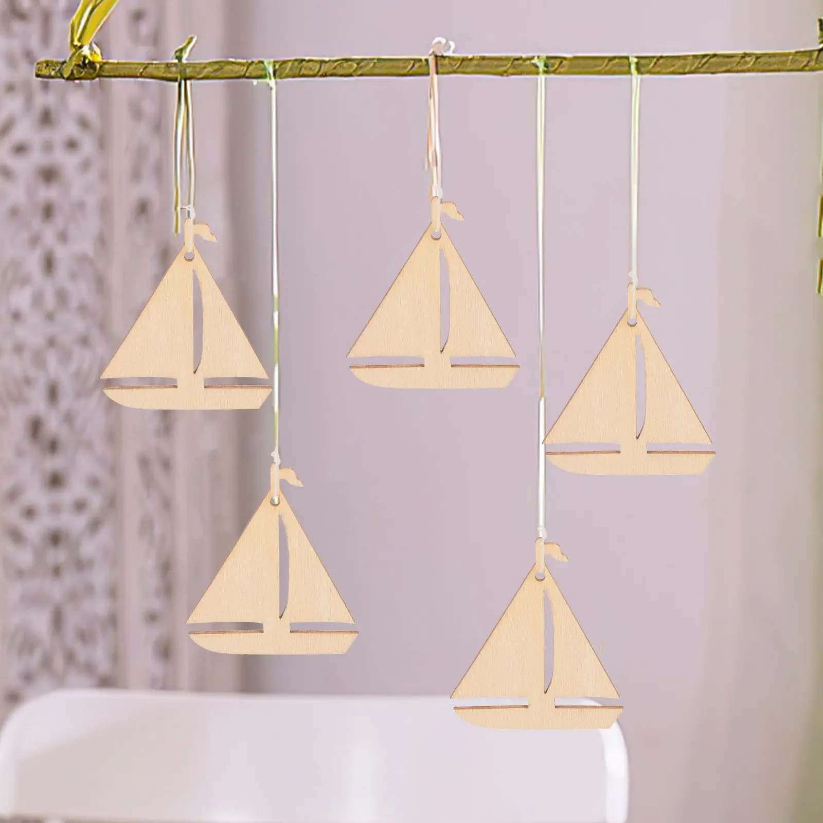 50pcs Wooden Unfinished Sailboat Cutouts DIY Crafts Paintable Decorations H made Gifts Kids Diy Sailboat Cutouts Activities - Image 3