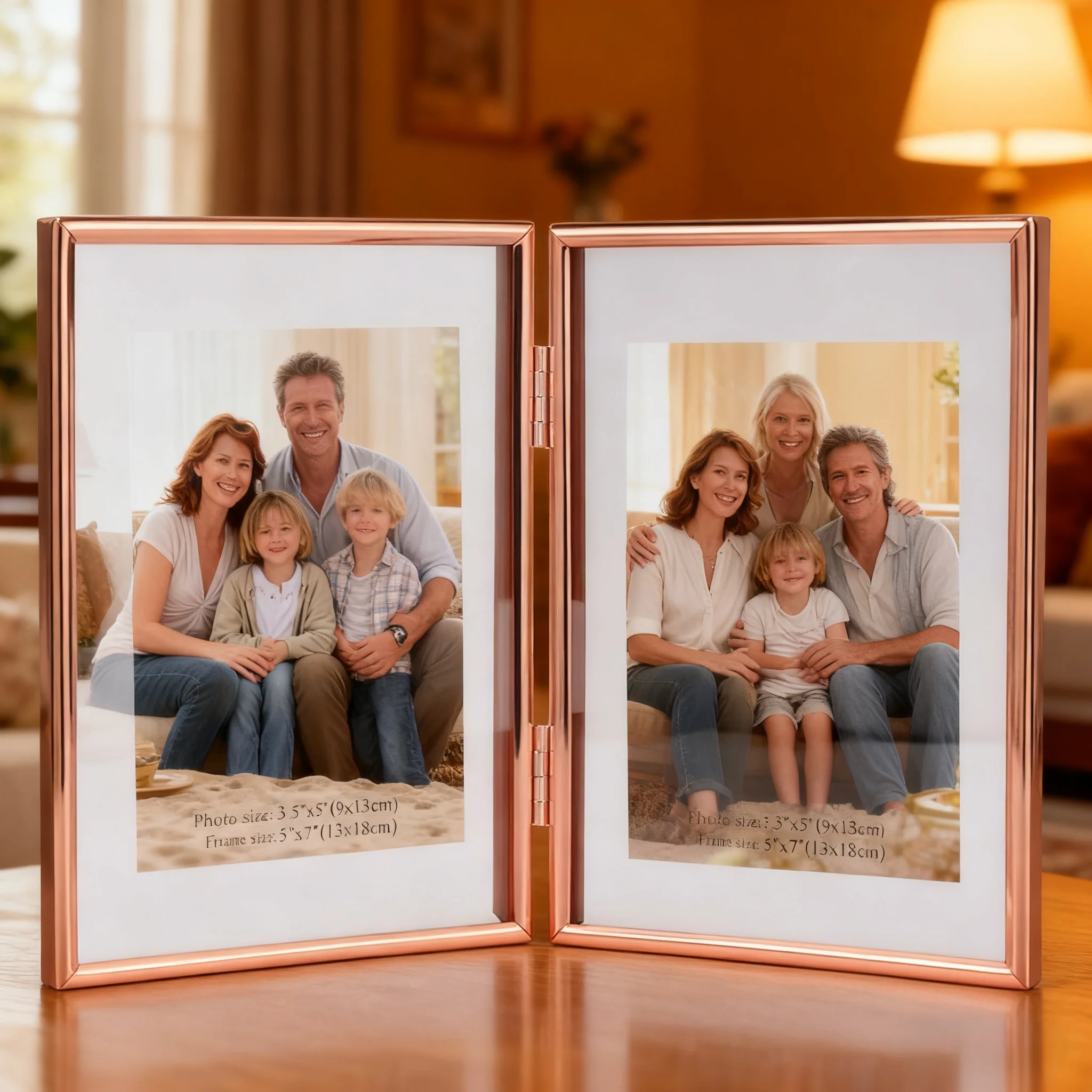 

6 Inch 102x152mm Double Pages Sign Holder Picture Holder Home Decorate Wedding Gift Metal Picture Photo Artwork Frame