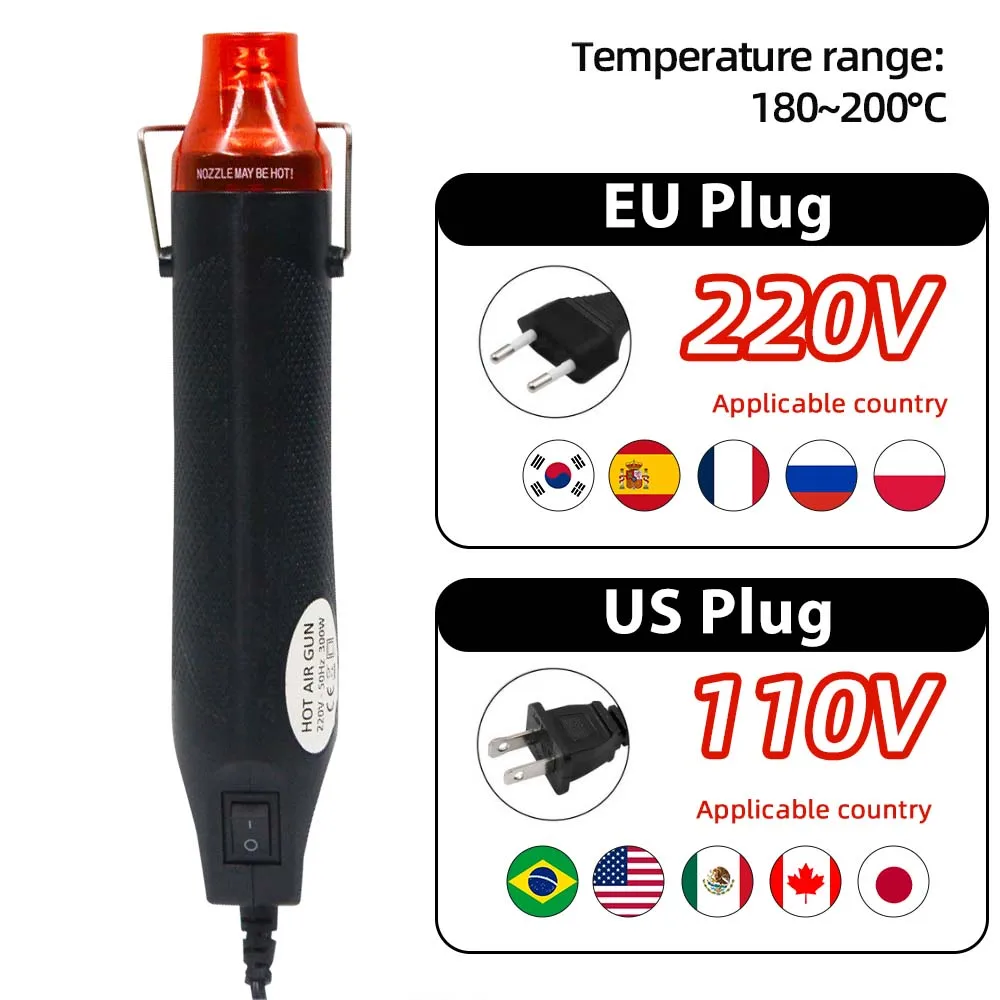 EU US 110V 220V Hot Air Gun Electric Mini Hot Air Blower Heat Gun DIY Using Power Tool Hot Dryer with 328pc Heat Shrink Tube Set