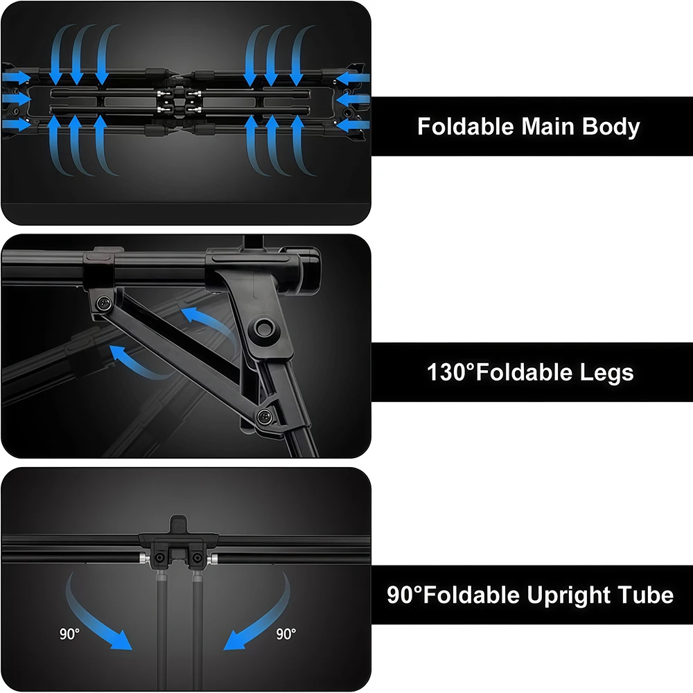 JSFUN  Adjustable 5-Rod Fishing Rod Stand – 90-140cm Extendable Tripod Foldable with 70cm Rod Holders for Shore Fishing view 3