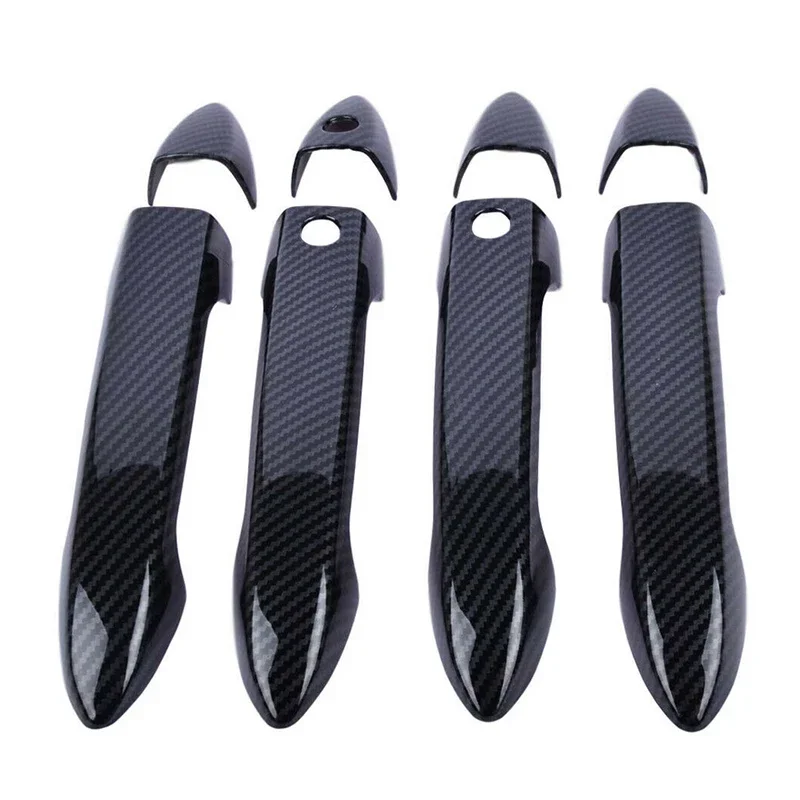 8 Pcs Car Exterior Parts Door Handle Moulding Cover Carbon Fiber Trims for Honda Accord 9th 2013-2017 Auto Outer Accessories