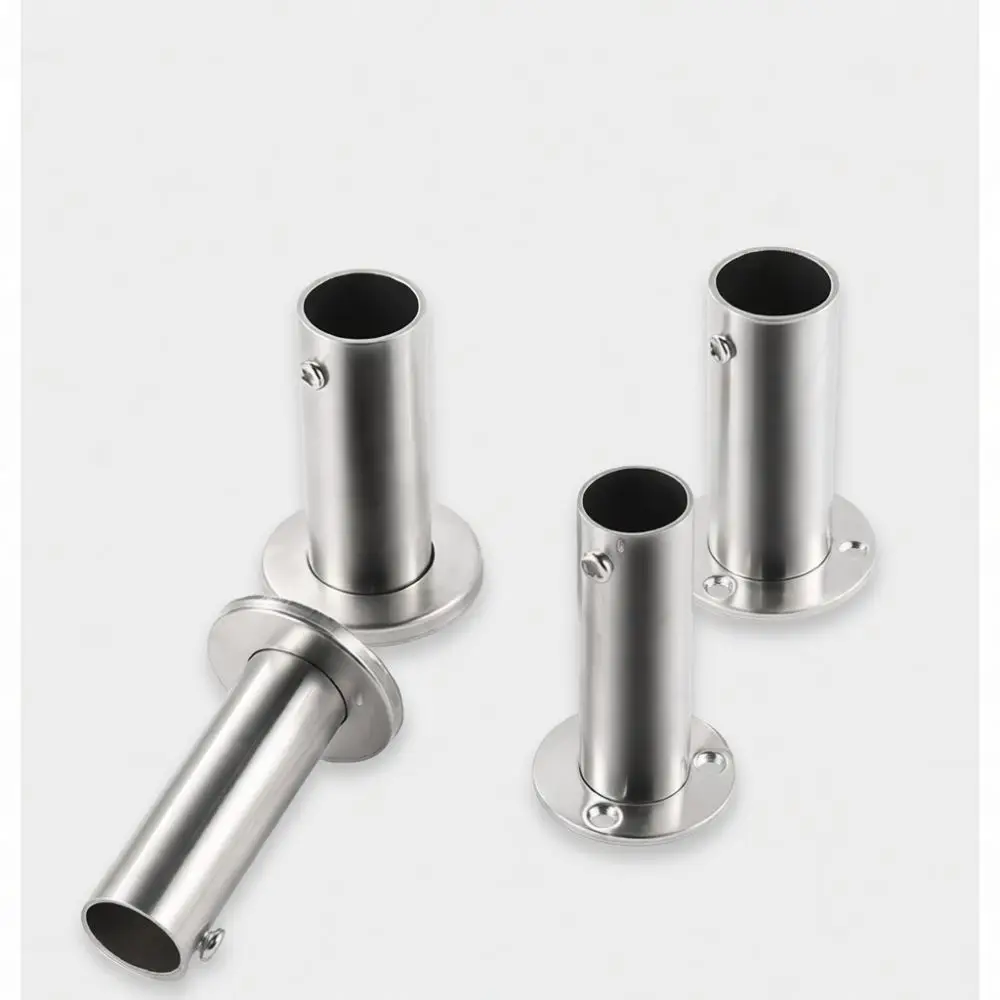 Heavy Duty Flange Bracket For Amada Curtain Pole Stainless Steel Support Base Closet Tubing Mount Connector Hardware