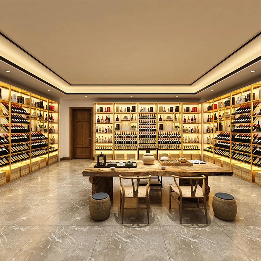 

Commercial Large Bar Cabinet Boutique Display Design Houses Industrial Living Room Wine Rack Metal Vitrina Kitchen Furniture