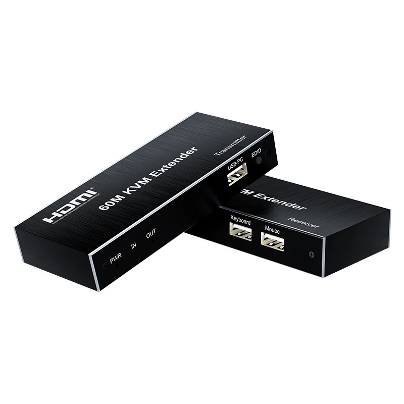 Extensor HDTV de 60M, adaptador de extensión de señal 1080P a RJ45, compatible con salida de bucle Local con extensión de señal, cable CAT6E