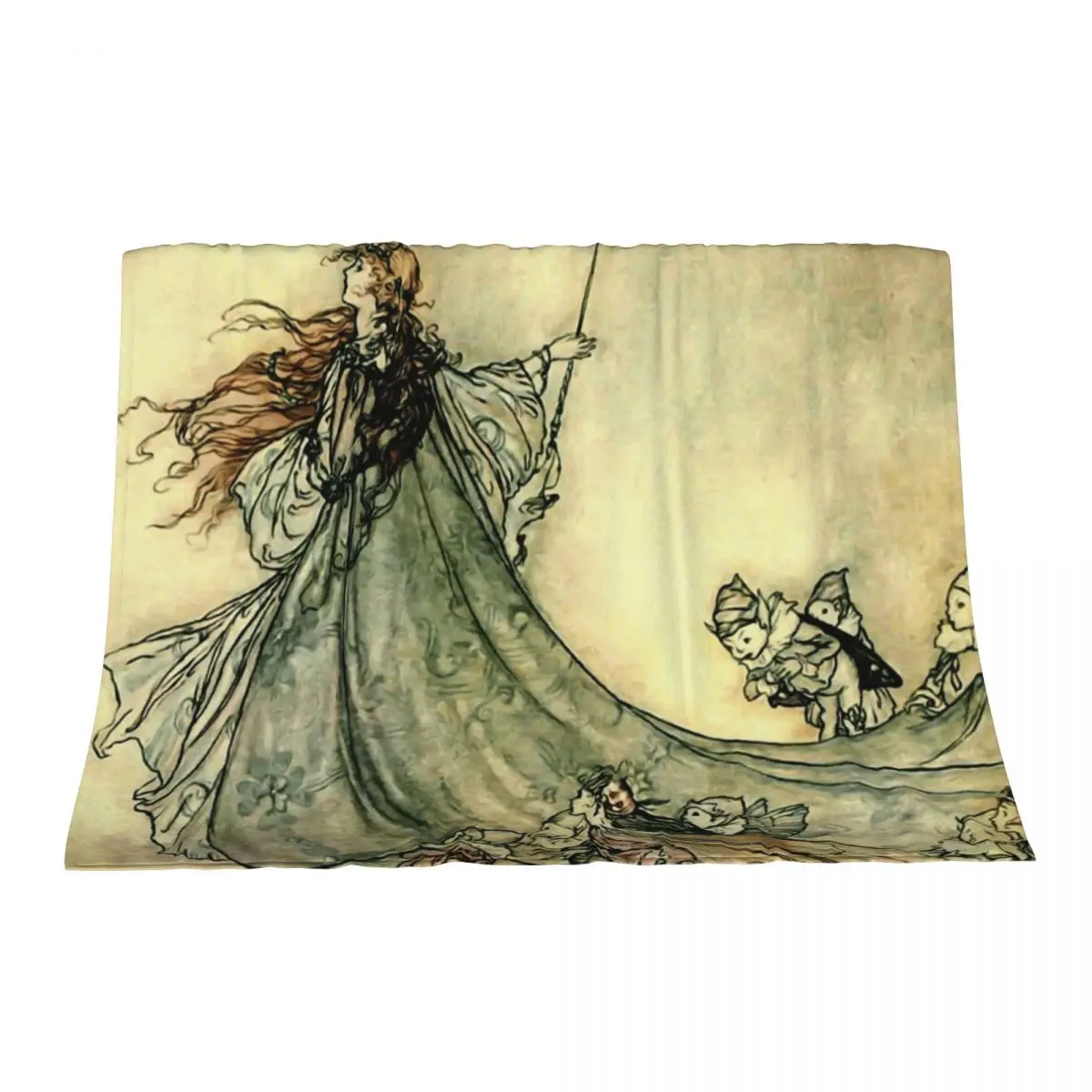 

aQueen of the Fairiesa Watercolor by Arthur Rackham Throw Blanket Multi-Purpose Plaid on the sofa heavy to sleep Blankets