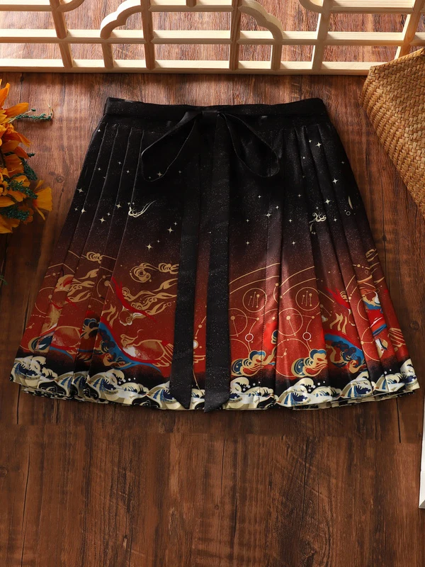 

Brand Tailend ort A-Line Skirt High Waist Print Design Commute Sle Spring 2025 National Trend Modified Waist Cinching