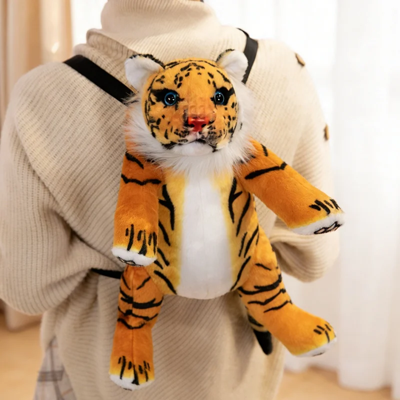 36cm Multiple Styles Lovely Animal Plush Shoulder Bags Soft Cartoon White Tiger Yellow Leopard Stuffed Plush Toy Birthday Gift