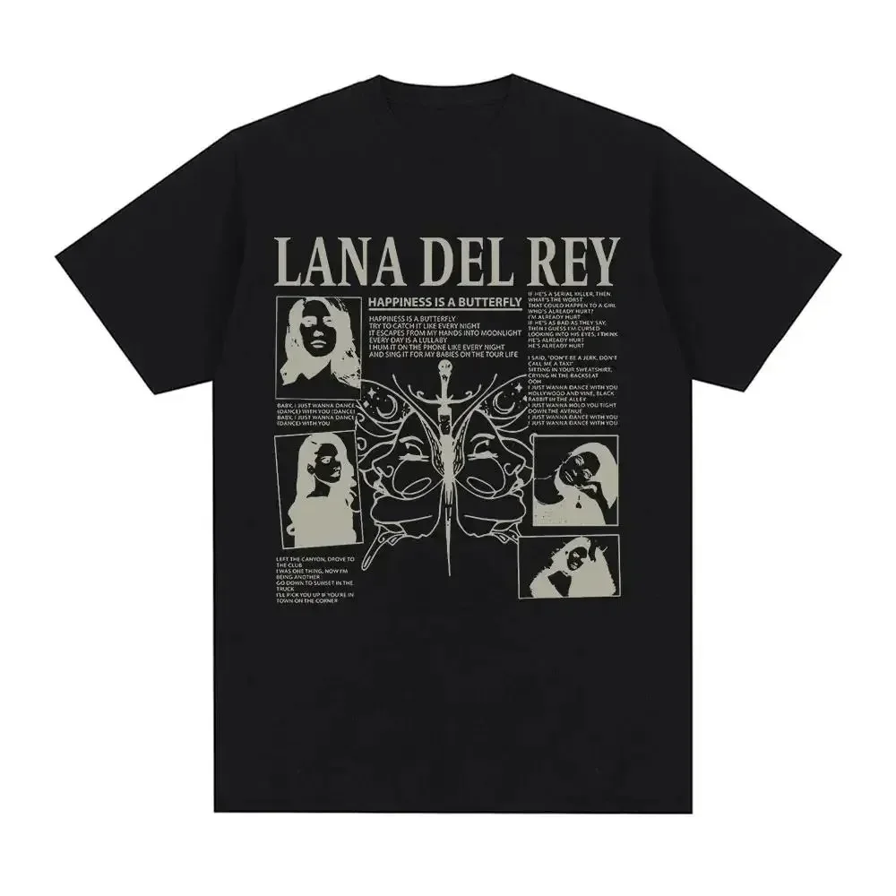 Singer Lana Del Rey Print T Shirt Men Women Fashion Hip Hop Streetwear Harajuku Short Sleeve Plus Size T Shirt Unisex