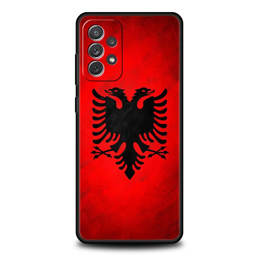 Phone Case For Samsung Galaxy A15 A13 A51 A71 A41 A31 A21S A03S A05 A12 A32 A52 A23 A25 A33 A53 A73 5G Cover Albania flag
