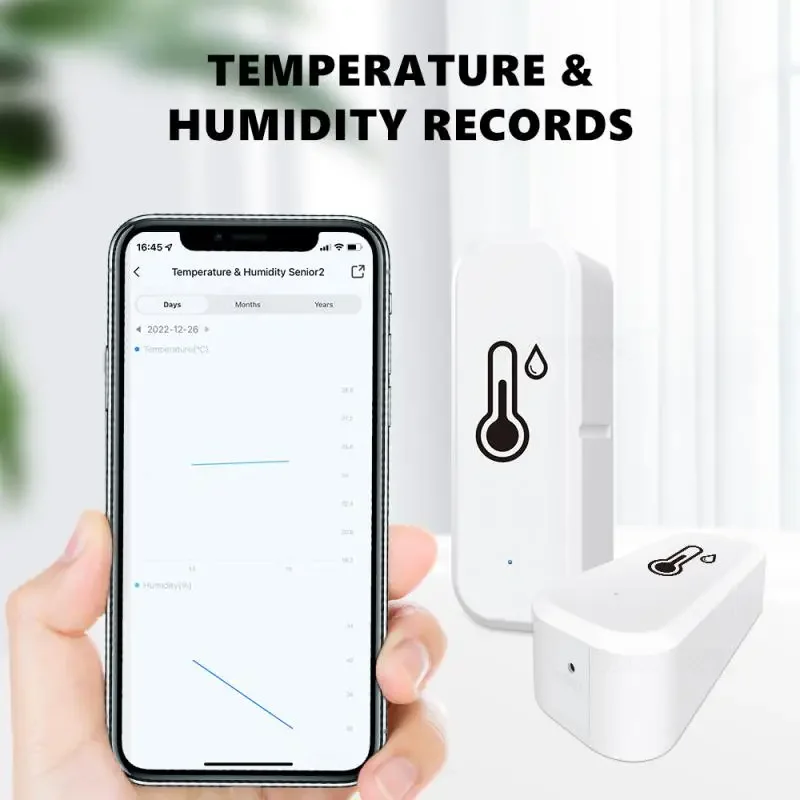 Tuya Wifi Temperature And Humidity Sensor Smart Life Remote Monitor Smart Home Indoor Hygrometer Work With Alexa Google