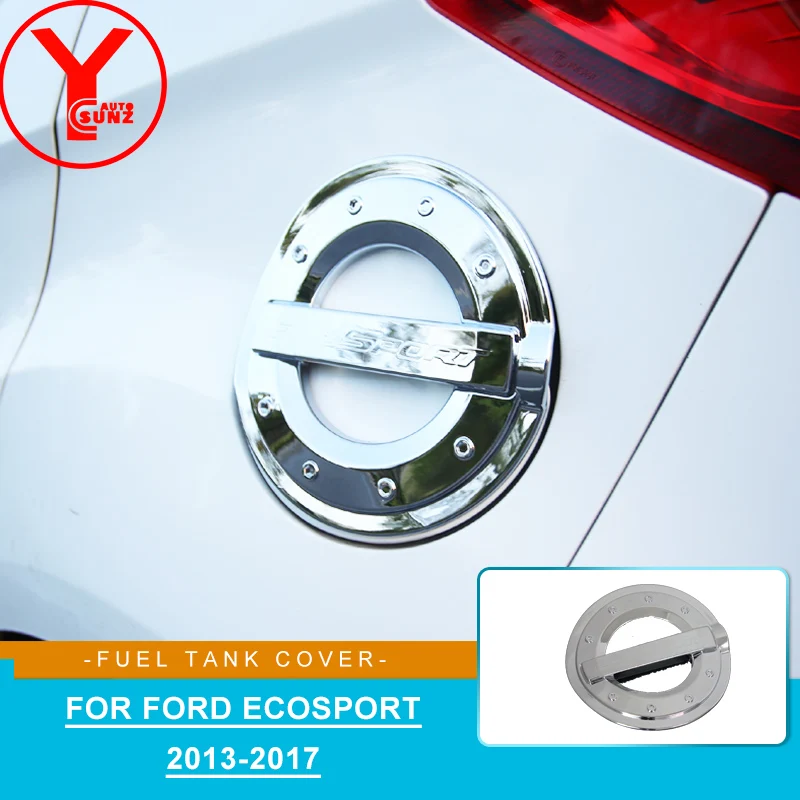 Chrome Tank Cover For Ford Ecosport 2013 2014 2015 2016 2017 Car Styling Gas Cover Sticker Car Auto Exterior Part Plate Tank Cap