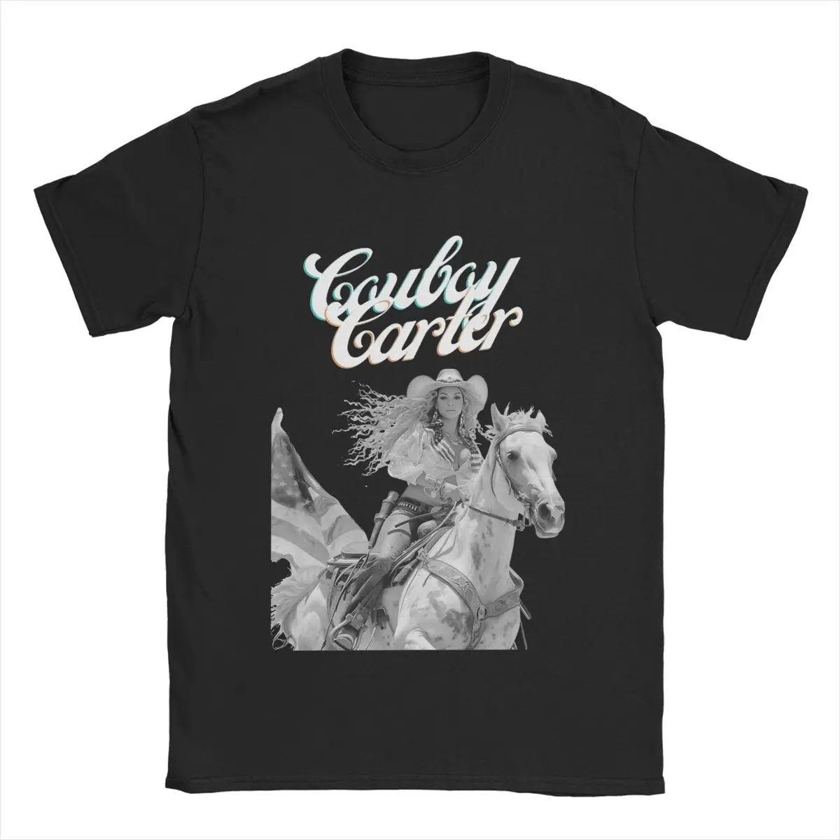 Cowboy Carter Beyonce T-Shirt for Men Hipster 100% Cotton Tee Shirt Crew Neck Short Sleeve T Shirts Gift Idea Clothing