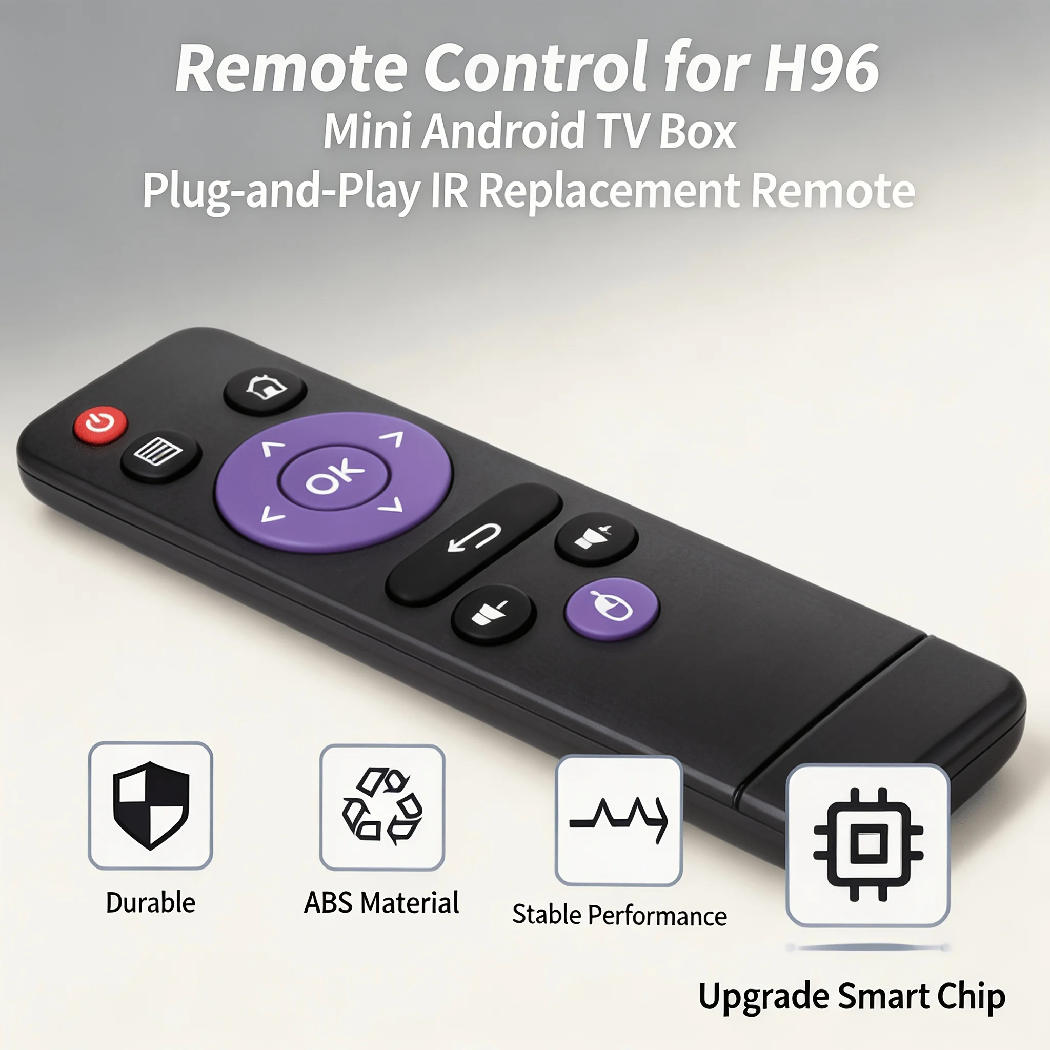 Replacement IR Remote for Android TV Box, Compatible with H96 Max, MX10 Pro, X88 Pro, HK1 Box, A95X‑F2 Media Set‑Top Box