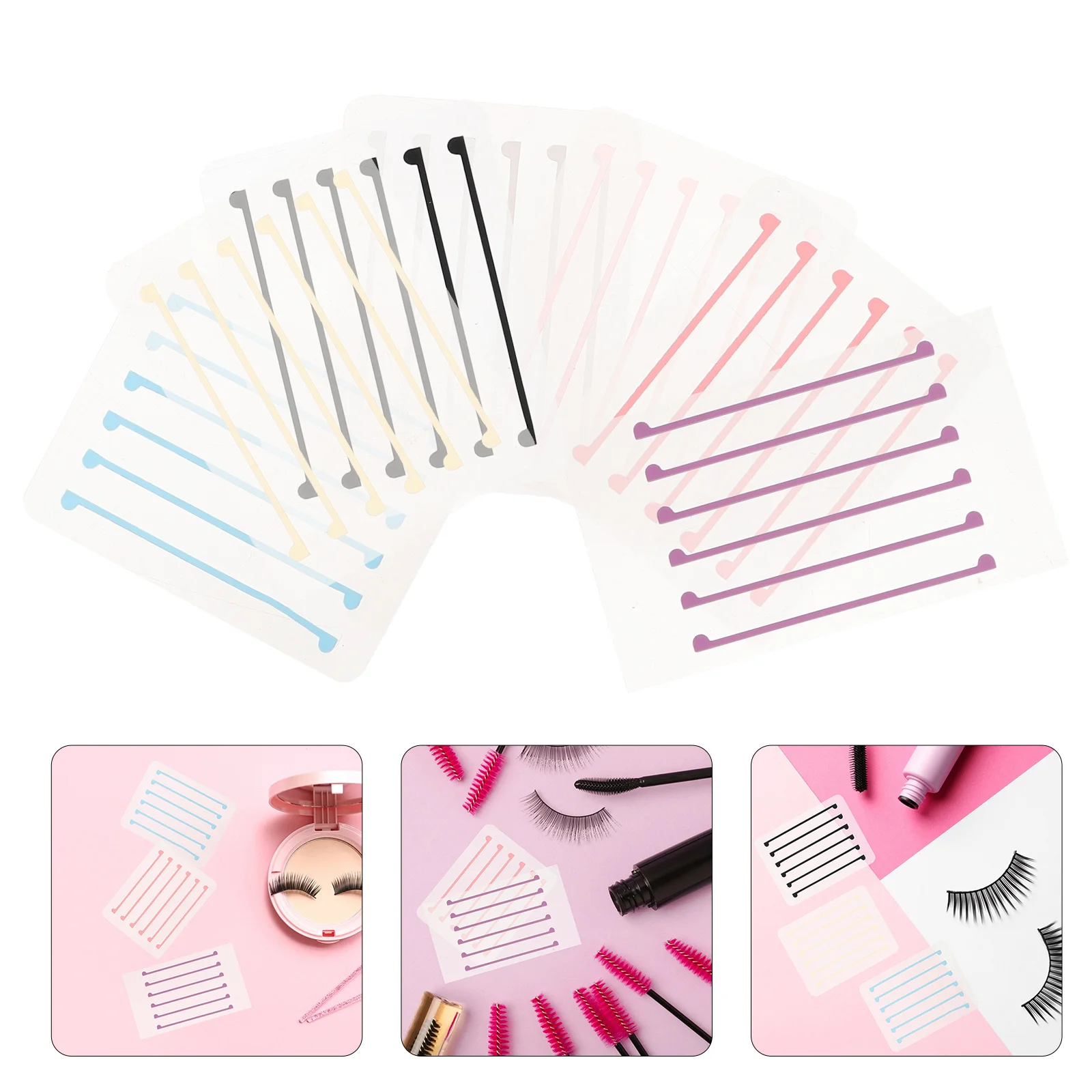 

7 Sheets Silicone Eyelash Perm Pads Vibrant Color Lash Lift Shields Reusable Soft Eyelash Curler Pads for Salon and Home Use
