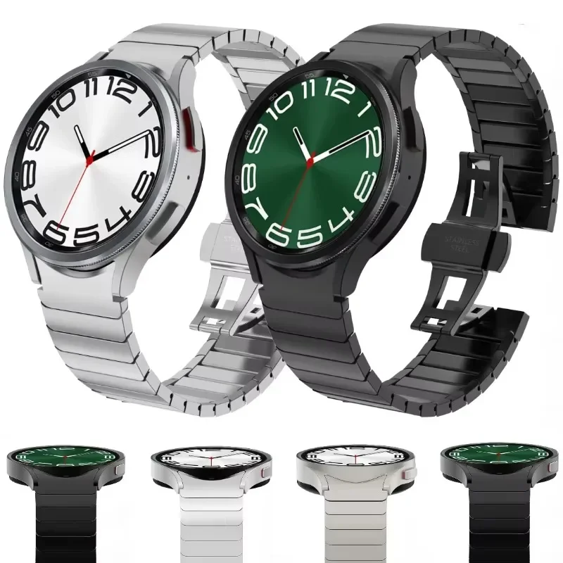 Metall Edelstahl für Samsung Galaxy Watch 7/6/5/4 40 mm 44 mm 5 Pro 45 mm Armband für Galaxy Watch 4/6 Classic 46 mm 47 mm